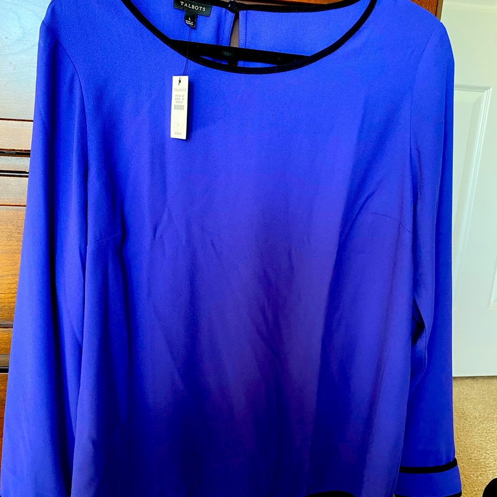 Royal blue Talbots top long sleeves NWT